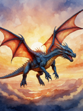 Dragon Flying Across the Golden Sunset - Air Freshener