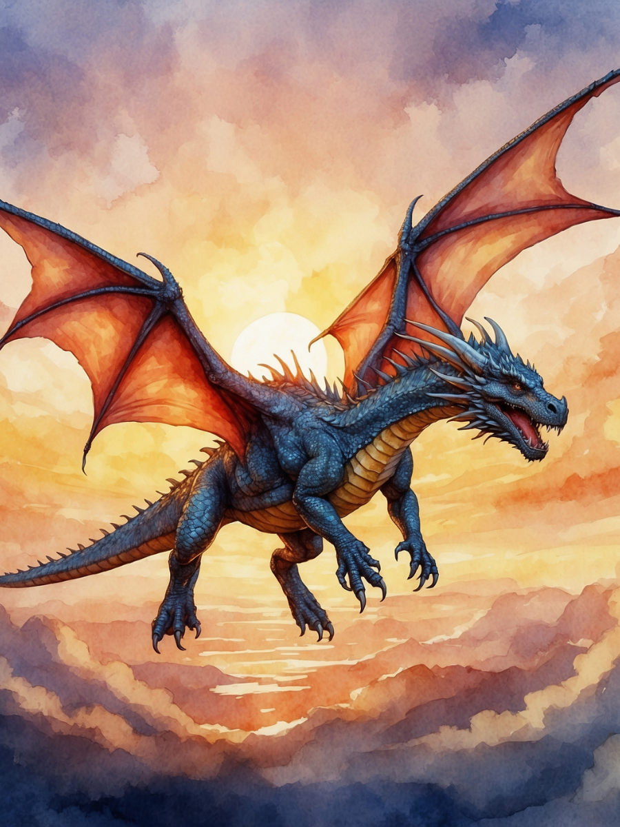 Dragon Flying Across the Golden Sunset - Air Freshener
