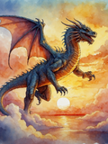 Dragon Rising Through Sunset Clouds - Air Freshener