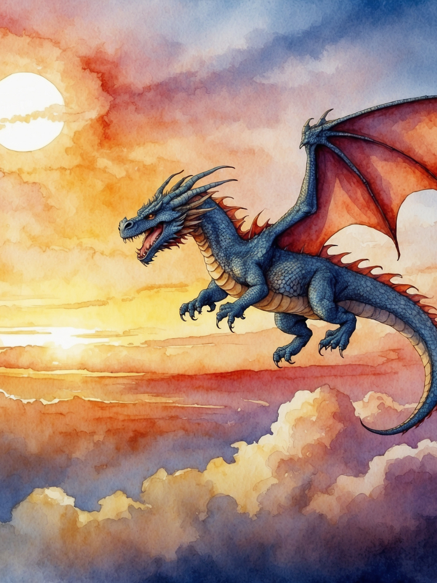 Blue Dragon Above the Sunset Sea - Air Freshener