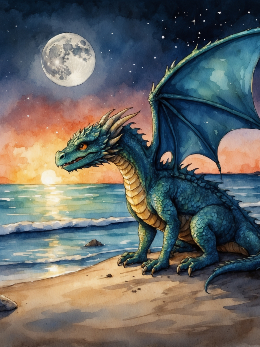 Green Dragon on the Moonrise Beach - Air Freshener