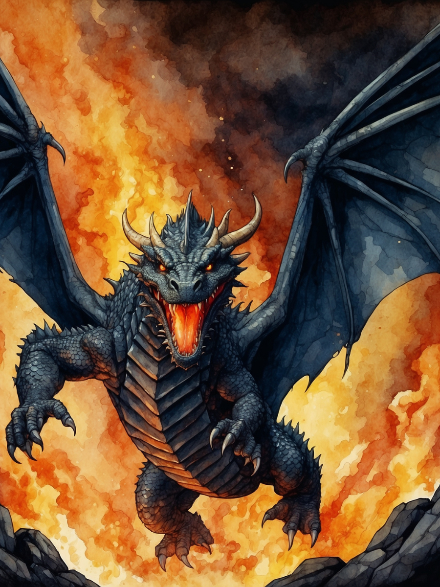 Dragon Leaping Through a Wall of Fire - Air Freshener