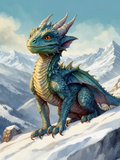 Blue Dragon on a Snowy Mountain Ledge - Air Freshener
