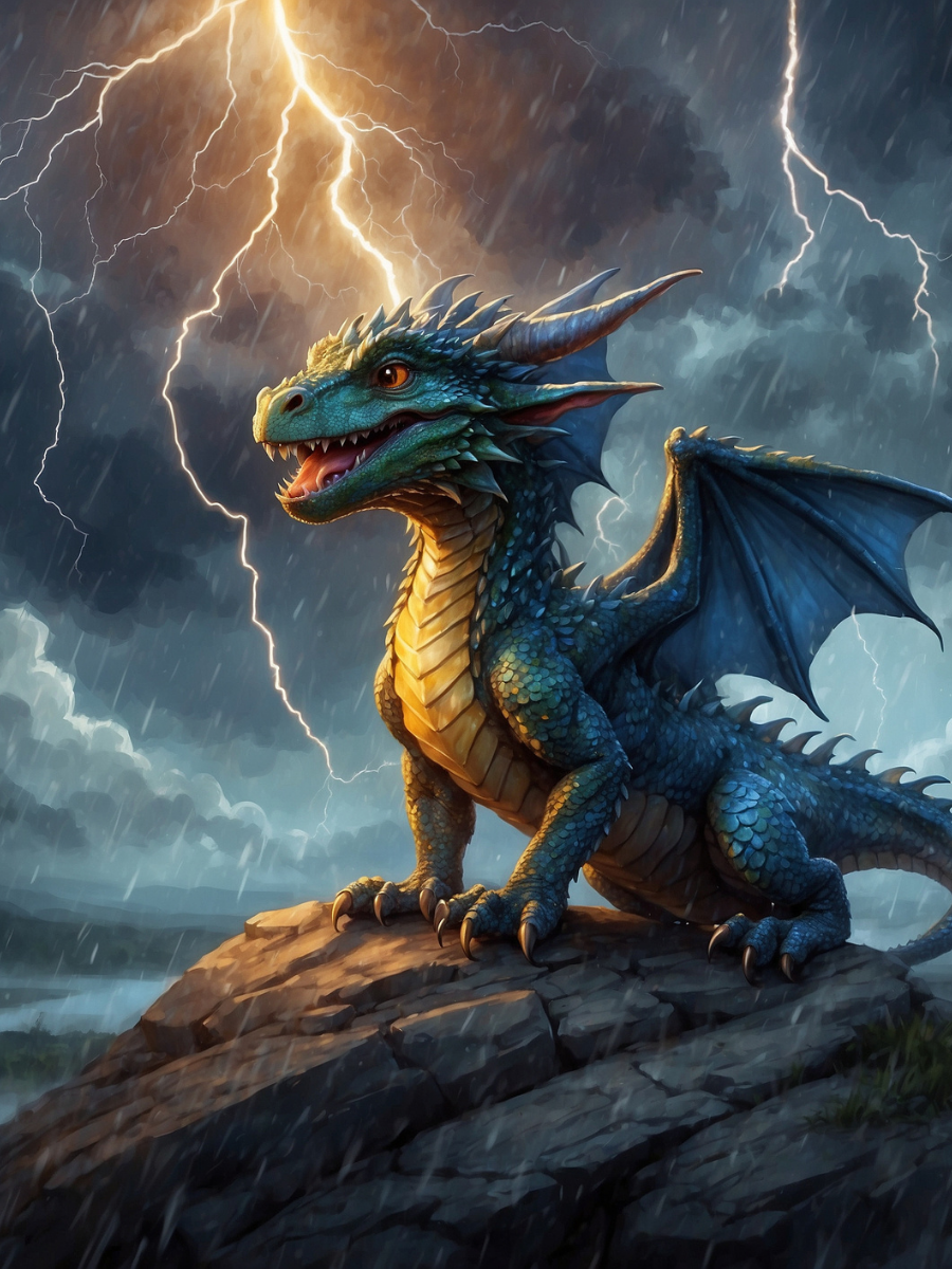 Dragon Beneath Golden Lightning - Air Freshener