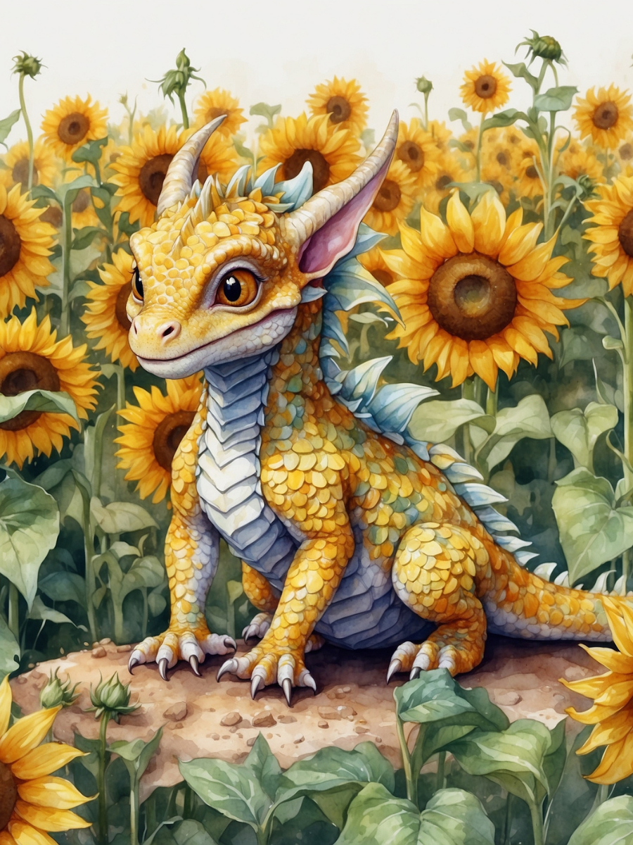 Golden Dragon Among the Sunflowers - Air Freshener