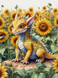 Golden Dragon Among the Sunflowers - Air Freshener