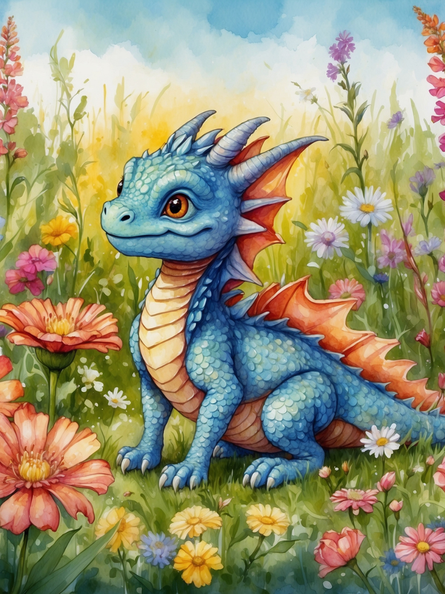 Little Blue Dragon Among the Daisies - Air Freshener