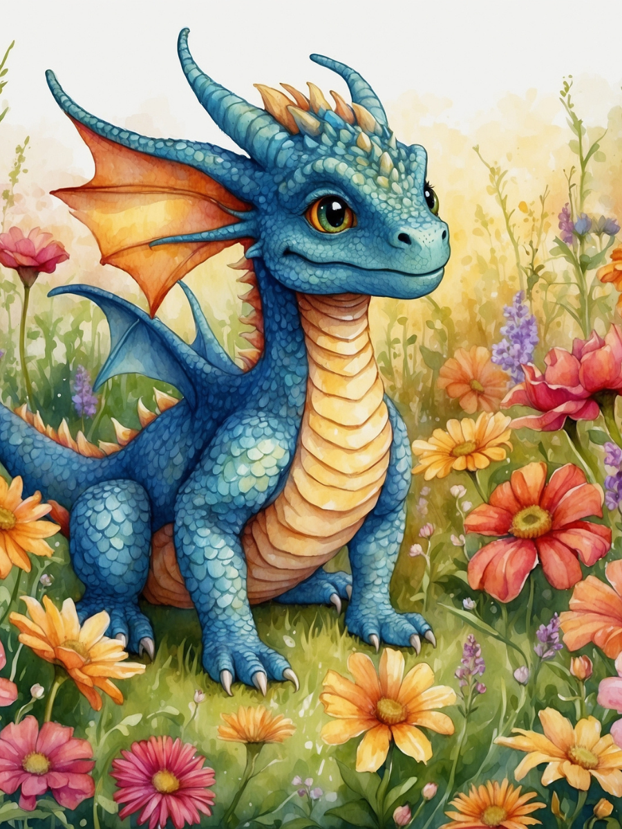 Blue Dragon in the Bright Flower Garden - Air Freshener