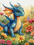 Blue Dragon in the Bright Flower Garden - Air Freshener