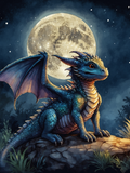 Blue Dragon on a Full Moon Lookout - Air Freshener