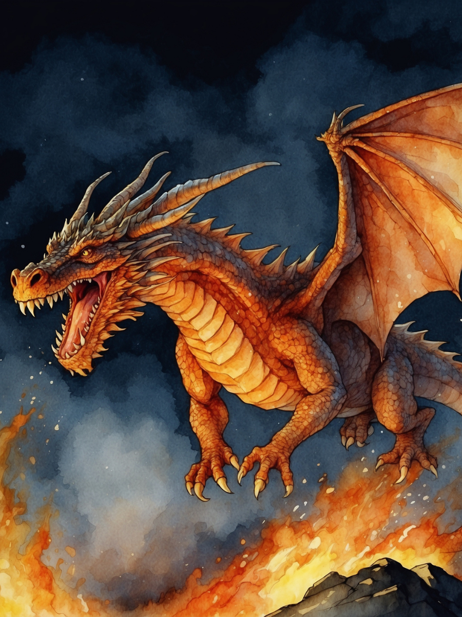 Orange Dragon Soaring Above the Flames - Air Freshener