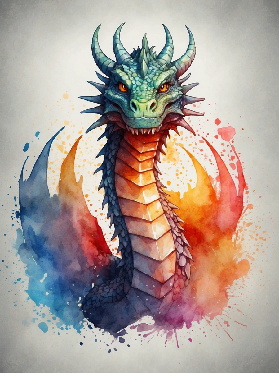 Rainbow Fire Dragon Portrait - Air Freshener