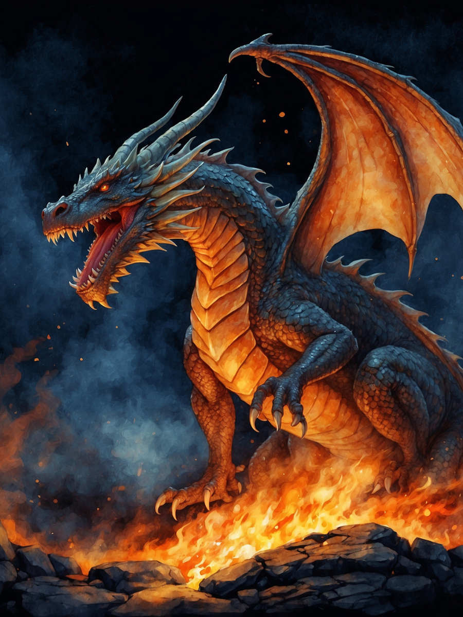 Blue Dragon Above the Molten Flames - Air Freshener