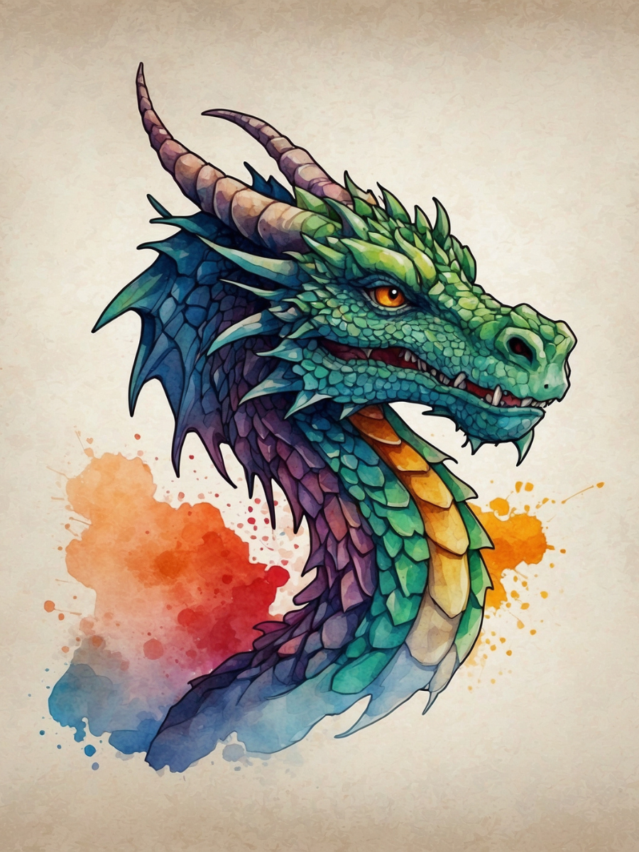 Green Dragon with Multicolor Neck Scales - Air Freshener