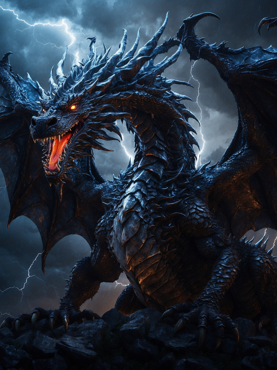 Blue Black Dragon in the Lightning Storm - Air Freshener