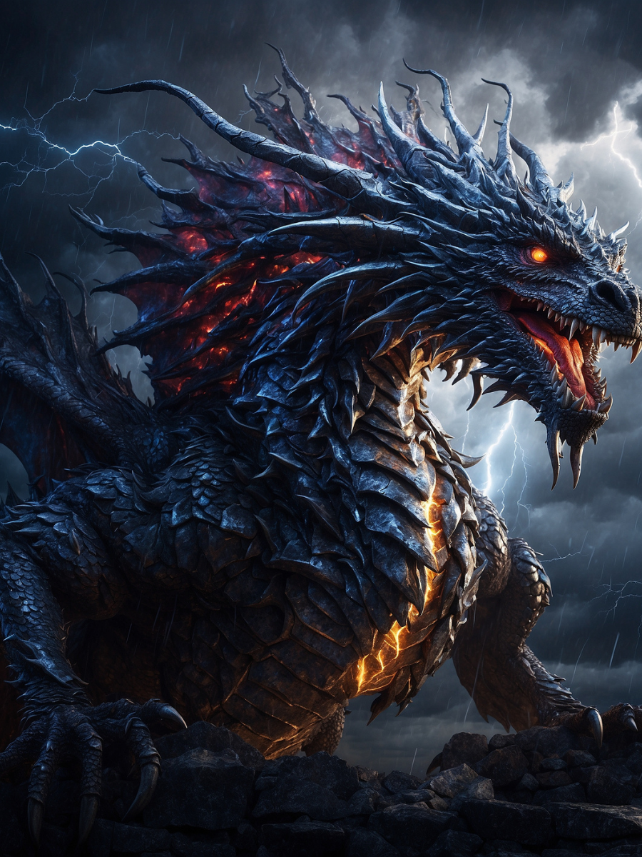 Ember Scaled Dragon Beneath the Lightning - Air Freshener