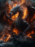 Dragon Amid Fire and Crashing Waves - Air Freshener