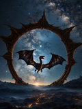 Dragon Flying Through the Starry Portal - Air Freshener
