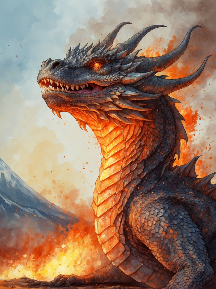 Watercolor Ember Neck Dragon - Air Freshener