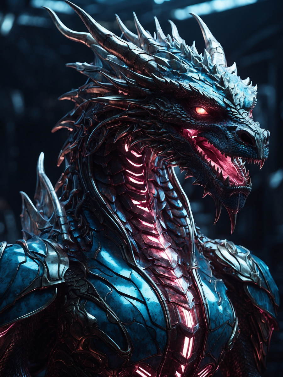 Cyber Dragon with Neon Red Eyes - Air Freshener