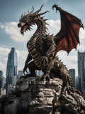 Dragon Above the Modern City - Air Freshener