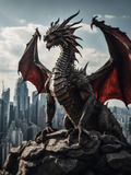 Dragon with Open Wings Over the Skyline - Air Freshener