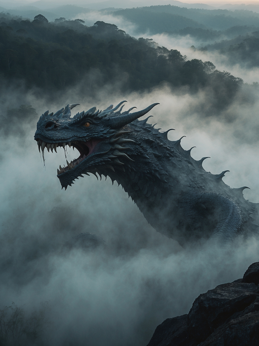 Dragon Rising Through the Forest Fog - Air Freshener