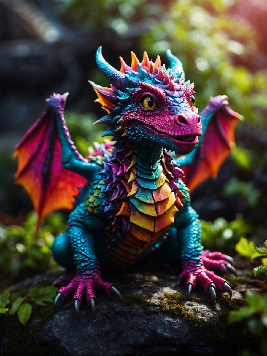 Rainbow Hatchling with Open Wings - Air Freshener