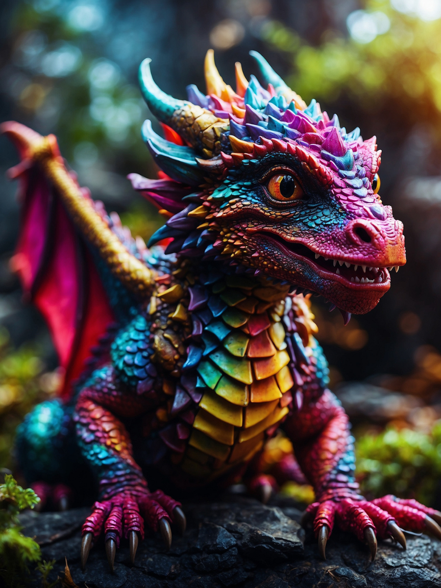 Rainbow Baby Dragon Side Portrait - Air Freshener