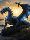 Blue Winged Dragon on the Sunset Rocks - Air Freshener