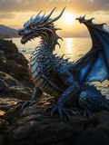 Blue Dragon at the Rocky Golden Shore - Air Freshener
