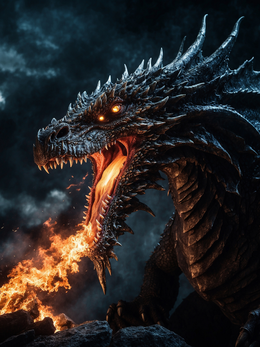 Fire Breathing Dragon Portrait - Air Freshener
