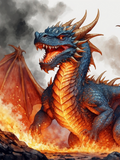 Watercolor Dragon in Rising Flames - Air Freshener