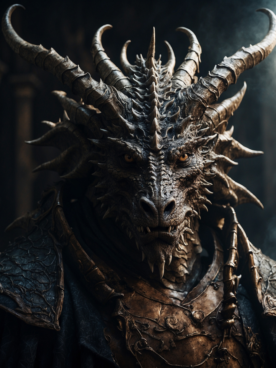 Dark Dragon with Towering Spiral Horns - Air Freshener