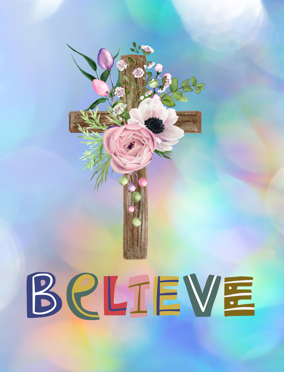 Believe Floral Cross Air Freshener