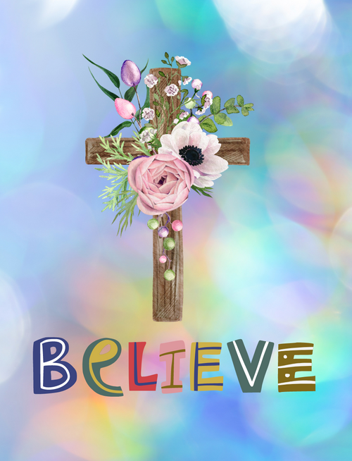 Believe Floral Cross Air Freshener