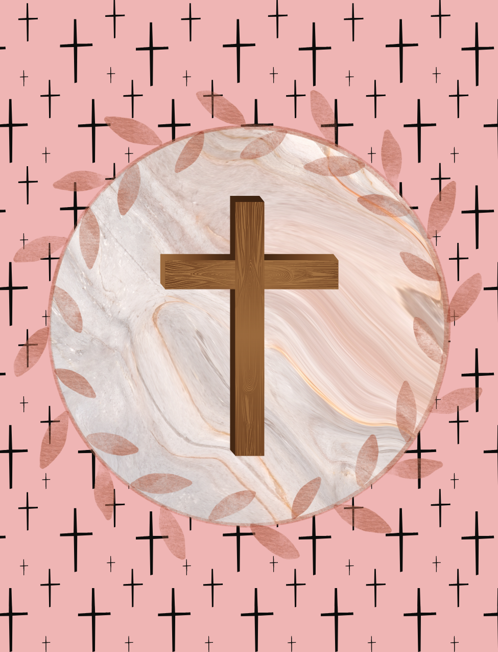 Wooden Cross on Pink Air Freshener