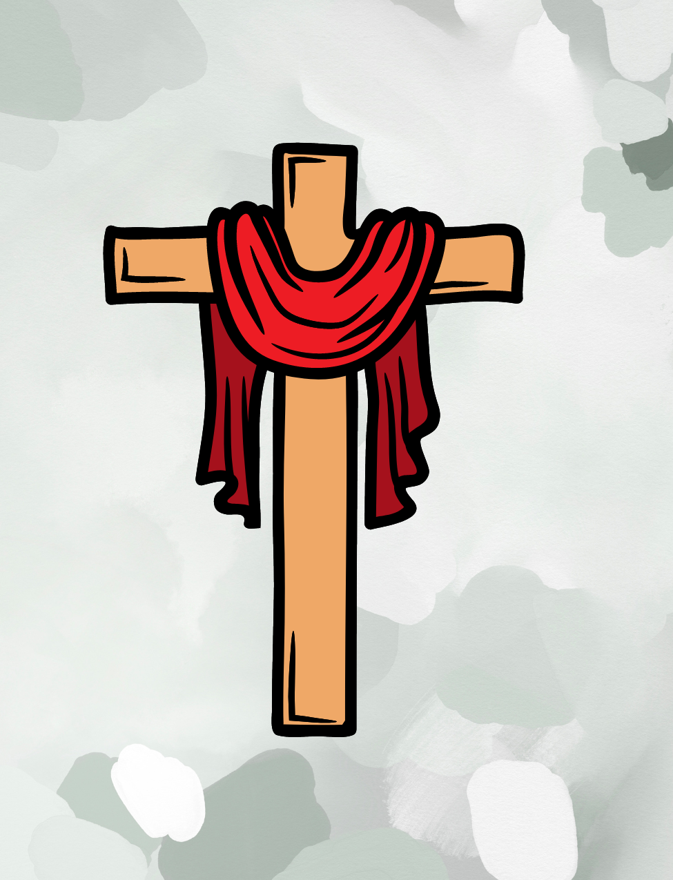 Cross with Red Drape Air Freshener