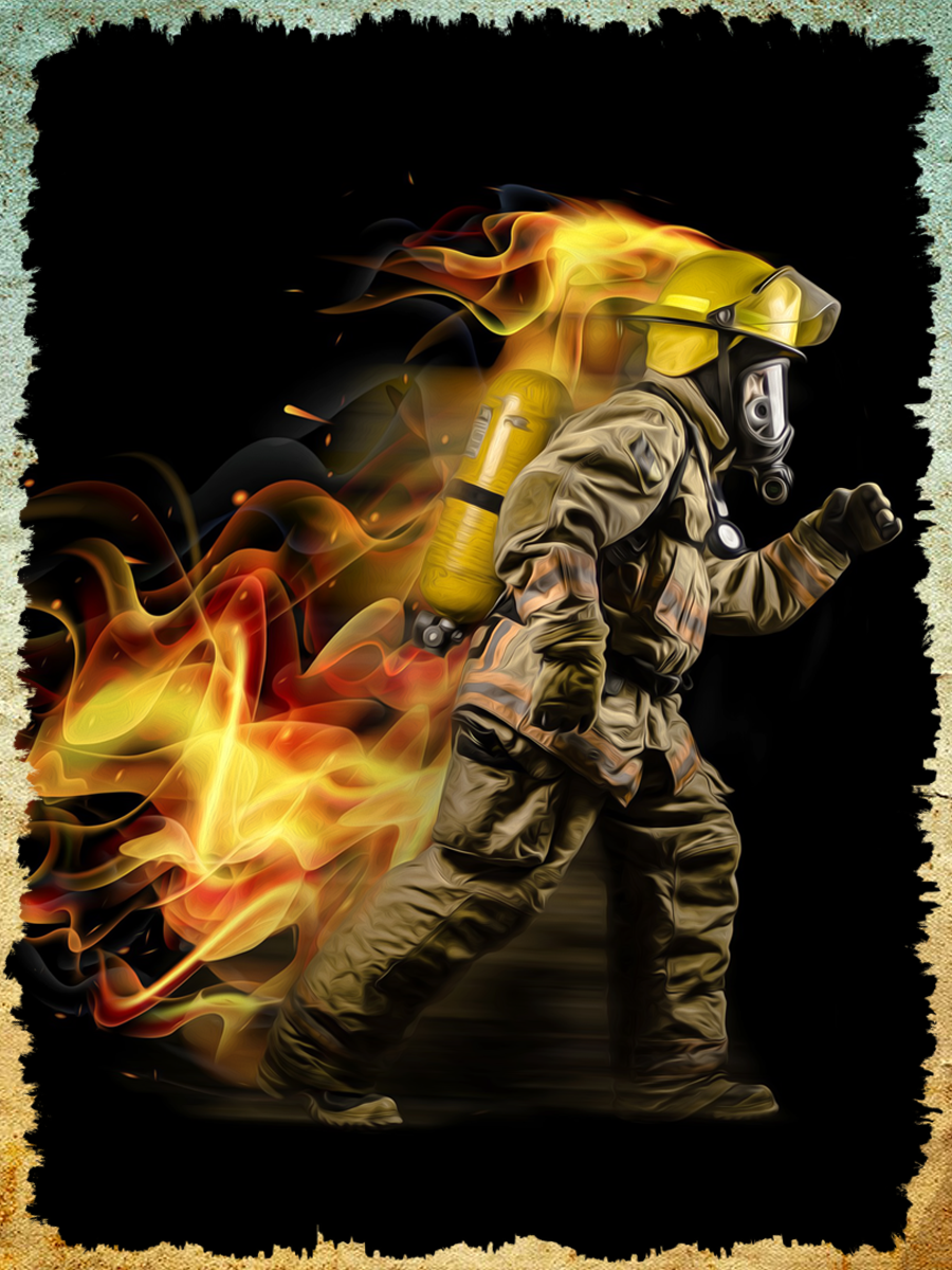 Firefighter Running Through Flames Air Freshener