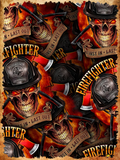 Firefighter Skull and Axes Pattern Air Freshener