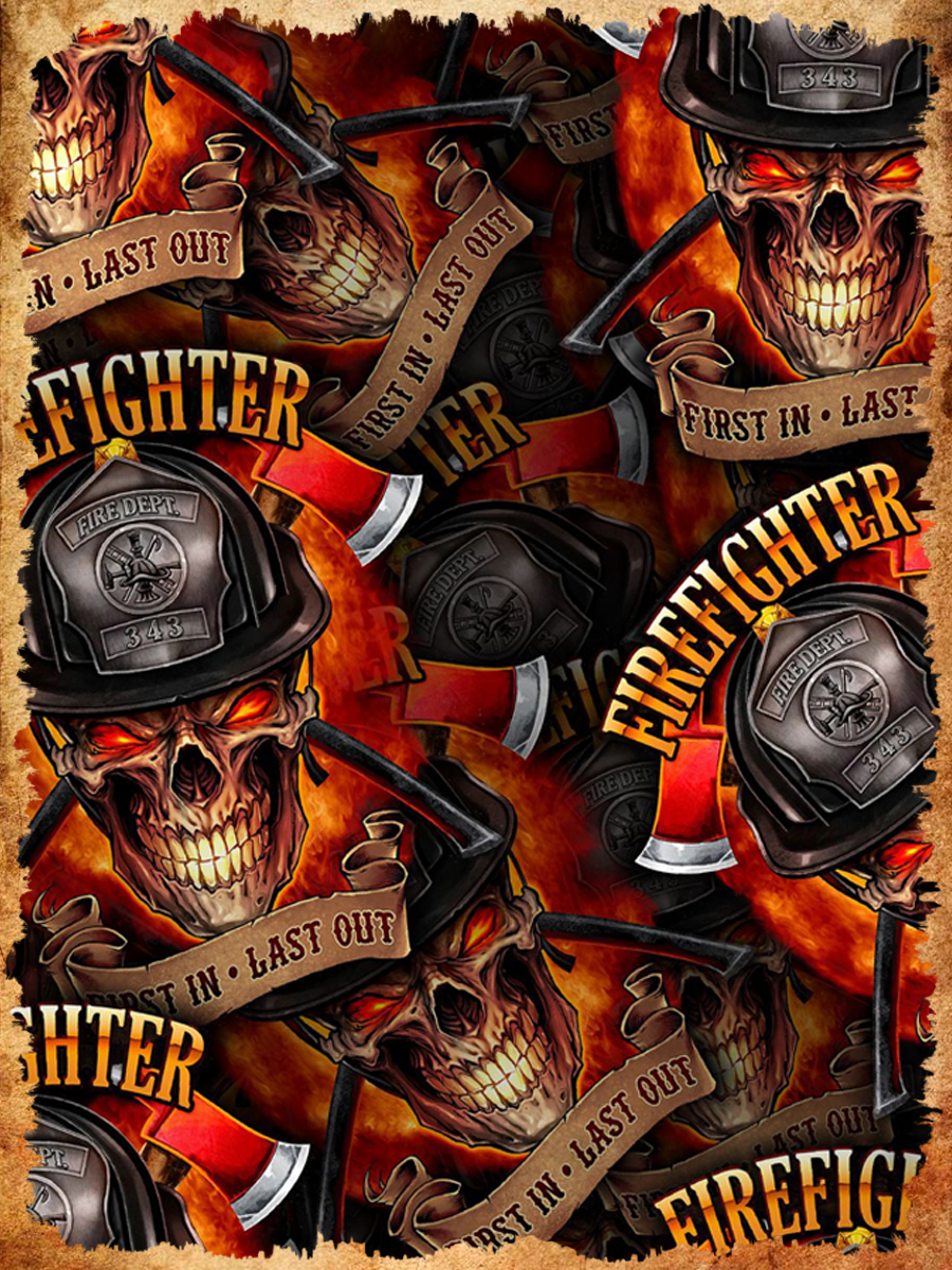 Firefighter Skull and Axes Pattern Air Freshener
