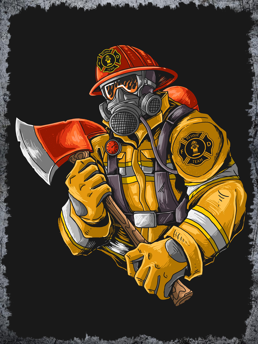 Firefighter with Rescue Axe Air Freshener