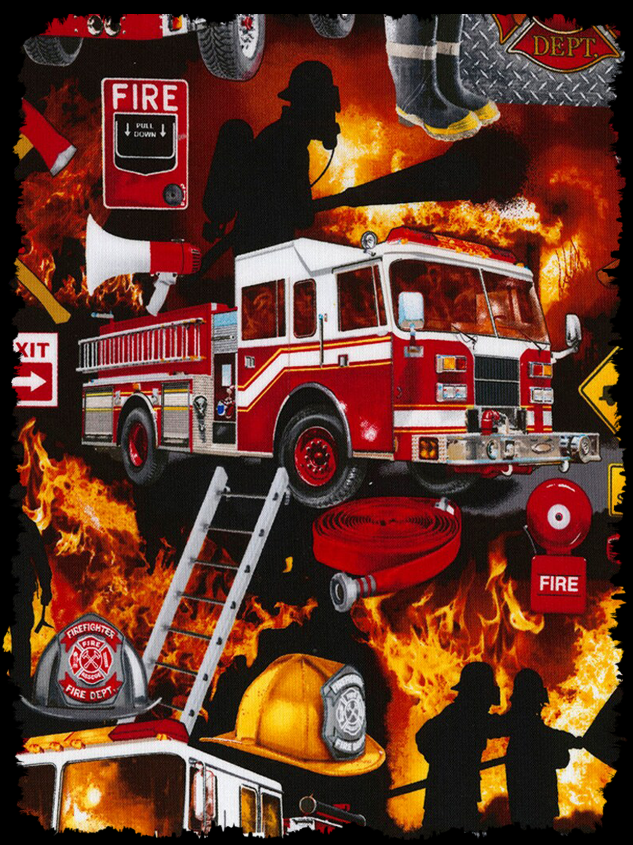 Fire Engine and Rescue Gear Collage Air Freshener