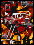 Fire Engine and Rescue Gear Collage Air Freshener