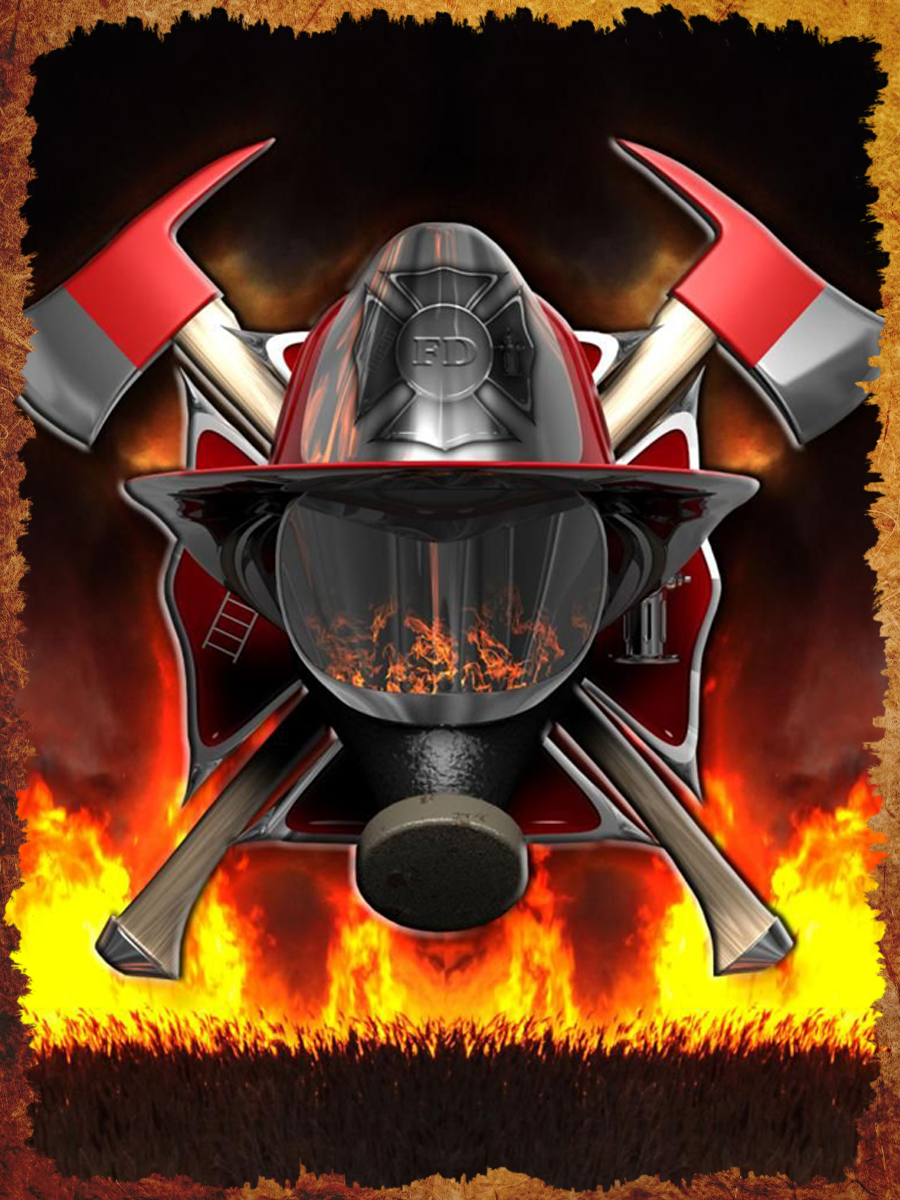 Firefighter Helmet and Mask in Flames Air Freshener