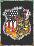American Flag Firefighter Shield Air Freshener