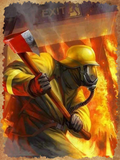Firefighter with Axe at the Exit Air Freshener