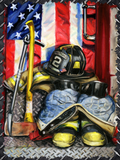 American Flag and Firefighter Gear Air Freshener