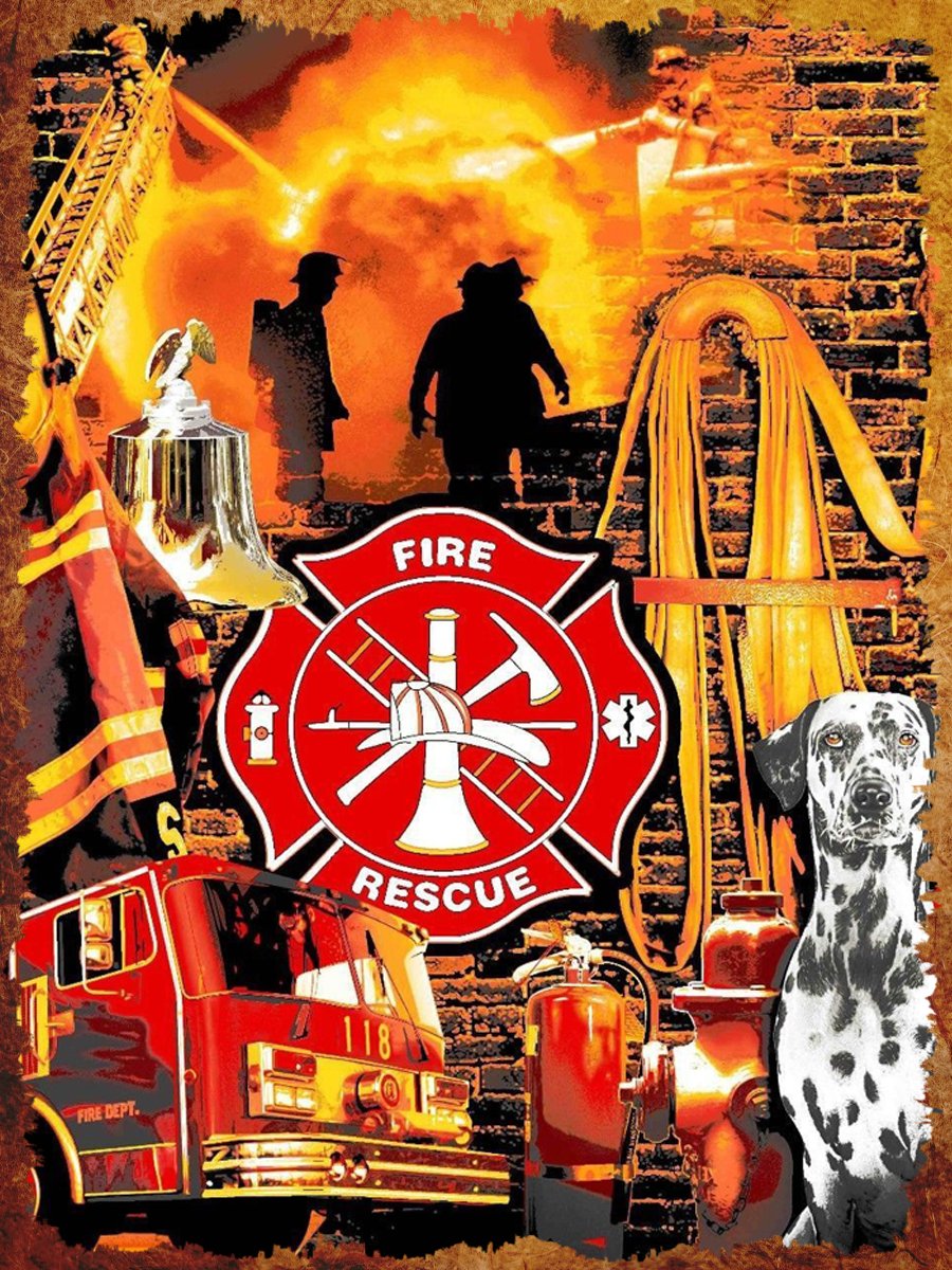 Fire Rescue and Dalmatian Collage Air Freshener