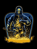 Blue and Gold Firefighter Air Freshener